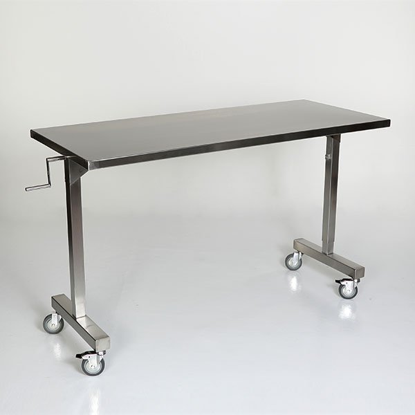 Midcentral Medical 24"W x 48"L x 40" Leg Clearance SS Height Adjustable Instrument Table MCM532